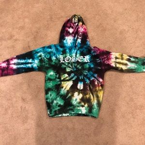 Cute tie dye hoodie with Loser on the front.